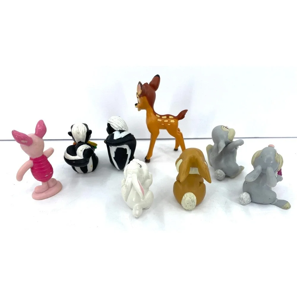 Vintage Disney Store Bambi 7 Piece Lot Toy Figure Play Set Thumper Flower Bunny